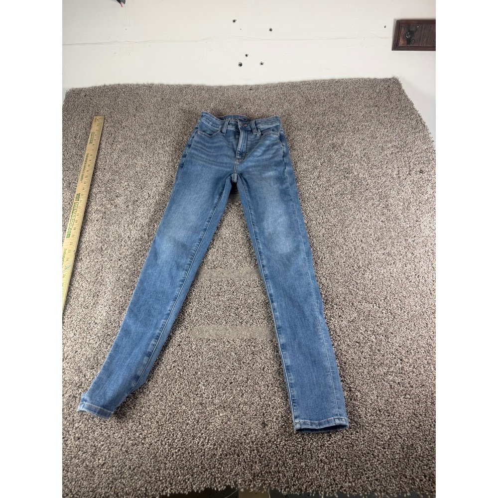 American Eagle Skinny Jeans Women's Blue Denim Next Level Stretch - 000 Regular